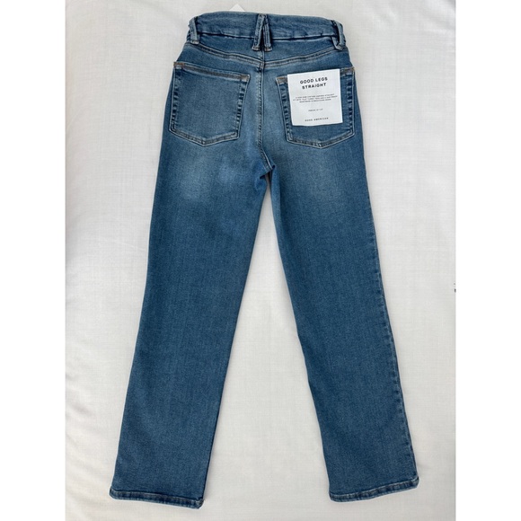 Good American Good Legs Straight Power Stretch- Pull On Denim Jeans- Small NWT - Picture 3 of 9